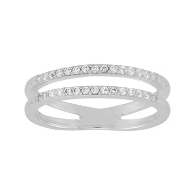 Silpada Dazzling Duo' Sterling Silver White Cubic Zirconia Ring