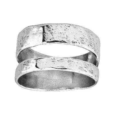 Silpada Double Spaced' Two Bar Ring In Sterling Silver In Metallic
