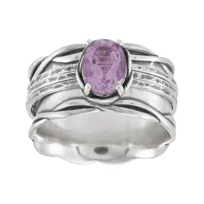 Silpada Electric Bloom' Sterling Silver Natural Purple Amethyst Ring
