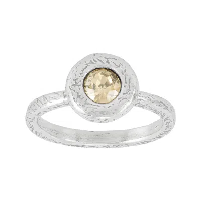 Silpada Enshrine' Sterling Silver Yellow Crystal Ring