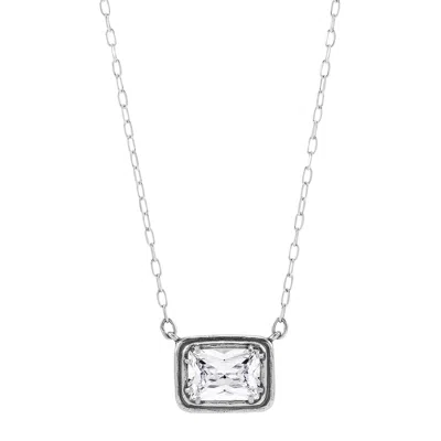 Silpada Fabulous Shine' Sterling Silver Cubic Zirconia Pendant, 16" + 2" In White