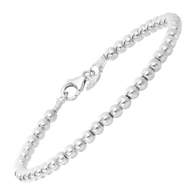 Silpada Falling Water' Hematite Beaded Bracelet In Sterling Silver, 7.5" (4mm) In Metallic