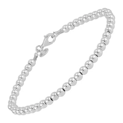Silpada Falling Water' Sterling Silver Hematite Beaded Bracelet, 8" (4mm) In Burgundy