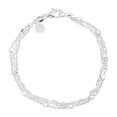 Silpada Figurati' Multi-chain Beaded Bracelet In Sterling Silver, 7.5" In White