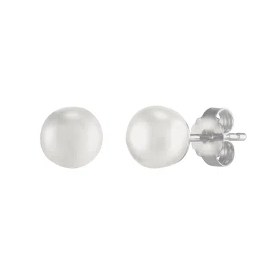 Silpada Forever My Pearl' 7-7.5mm Freshwater Pearl Earrings In Sterling Silver In White