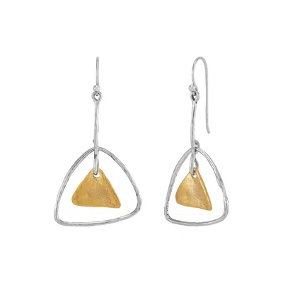 Silpada Frame' Sterling Silver And Brass Drop Earrings In Multi