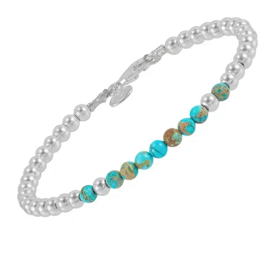 Silpada Fun Delight' Silver Natural Jasper And Hematite Bead Bracelet, 7.5" In Multi