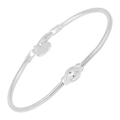 Silpada Genteel' Sterling Silver White Cubic Zirconia Bracelet, 7.25"