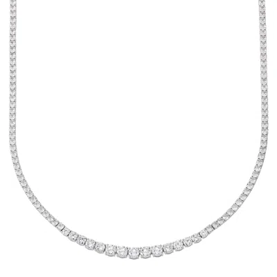 Silpada Glorious' Sterling Silver White Cubic Zirconia Tennis Necklace, 18"