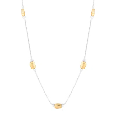 Silpada Golden Harvest' Sterling Silver And Brass Necklace, 18" + 2" In White