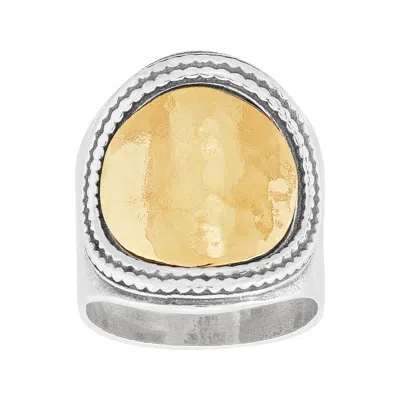 Silpada Golden Hour' Sterling Silver With 14k Yellow Gold Plating Ring In Multi