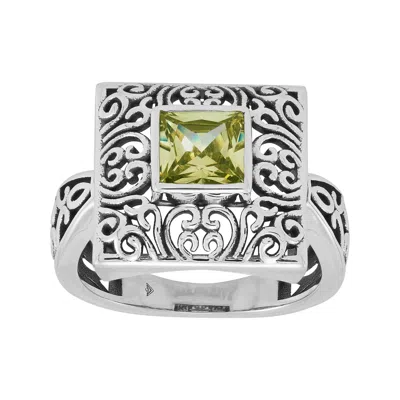 Silpada Grandiosity' Sterling Silver Green Cubic Zirconia Ring