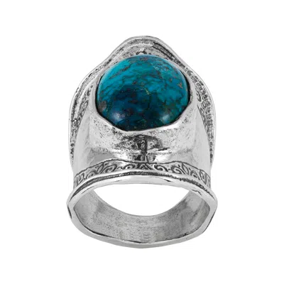 Silpada Great Discovers' Sterling Silver Compressed Turquoise Ring In Blue