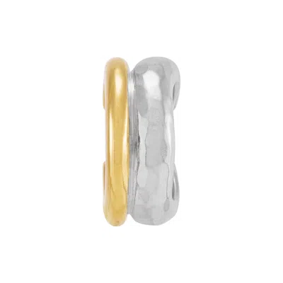 Silpada Grounded' Sterling Silver With 18k Yellow Gold Plating Ear Cuff In Multi
