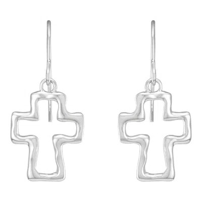 Silpada Guided Way' Sterling Silver Cross Drop Earrings In White
