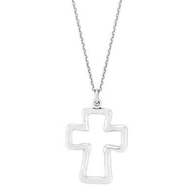 Silpada Guided Way' Sterling Silver Cross Pendant Necklace, 16" + 2" In White