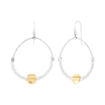 Silpada Haven' Sterling Silver And Brass Hematite Drop Earrings