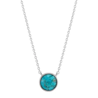 Silpada Hidden Spring' Sterling Silver Compressed Turquoise Necklace, 16" + 2" In Blue