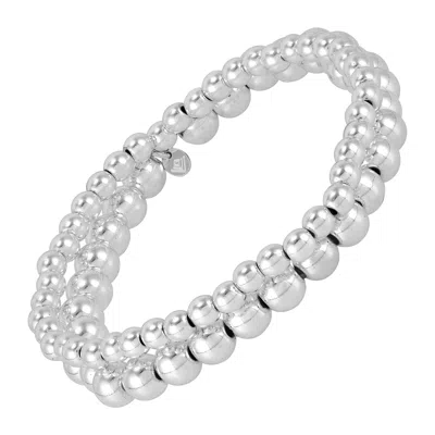 Silpada High Spirits' Sterling Silver Natural Hematite Stretch Bracelet, 7"