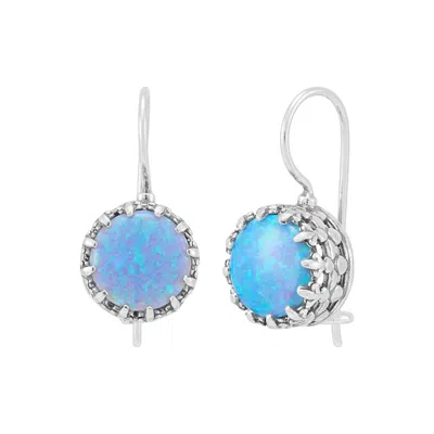 Silpada Ice Globes' Sterling Silver Synthetic Blue Opal Drop Earrings