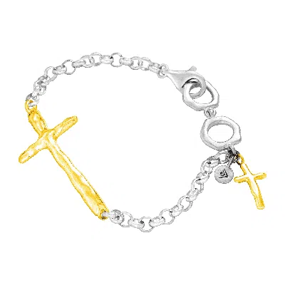Silpada In Good Faith' Cross Bracelet In Sterling Silver, 8.25" In Neutral