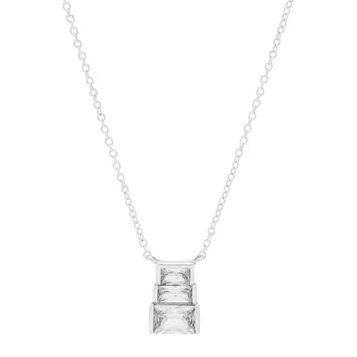 Silpada In Tandem' Sterling Silver White Cubic Zirconia Pendant Necklace, 18"