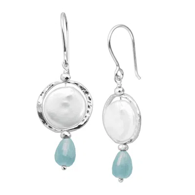 Silpada Josephine' Freshwater Pearl, Quartz And Hematite Earrings In Silver In White
