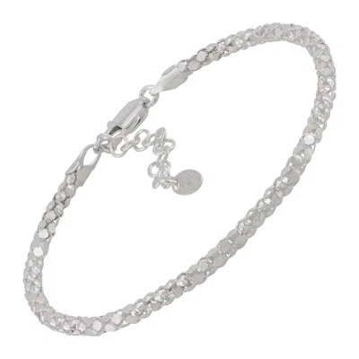 Silpada Joy And Peace' Sterling Silver Bracelet, 7" + 1" (3mm) In White