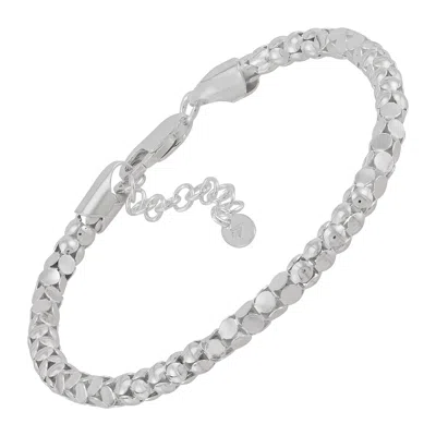 Silpada Joy And Peace' Sterling Silver Bracelet, 7" + 1" (4mm) In White