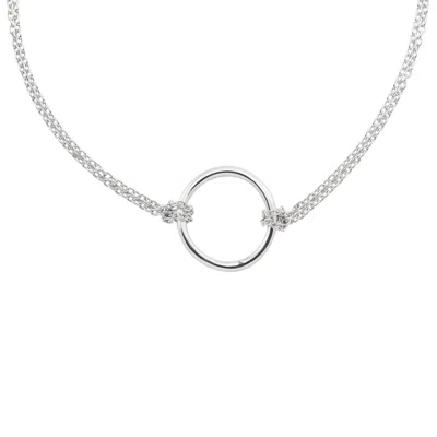 Silpada Karma Central' Choker Necklace In Sterling Silver, 14" + 2" In White