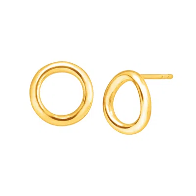 Silpada Karma' Open Circle Stud Earrings In 14k Gold-plated Sterling Silver