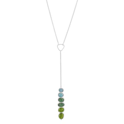 Silpada Let Things Grow' Silver Natural Aventurine And Quartz Lariat Necklace In Green
