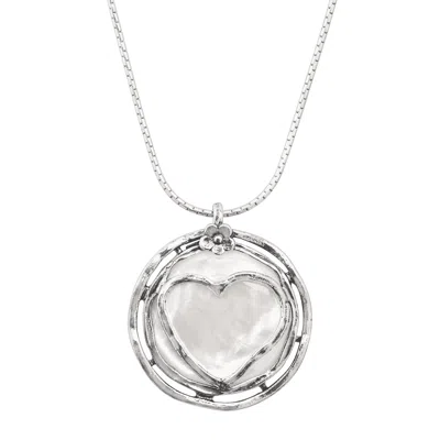 Silpada Lighthearted' Natural Mother-of-pearl Heart Pendant In Sterling Silver In Neutral