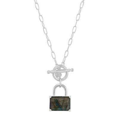 Silpada Locks And Lucks' Sterling Silver Natural Labradorite Pendant Necklace In Multi