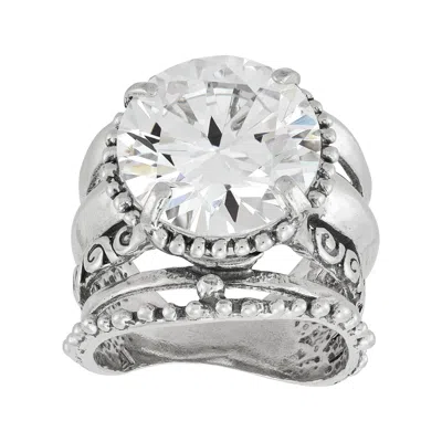 Silpada Main Character' Sterling Silver White Cubic Zirconia Ring