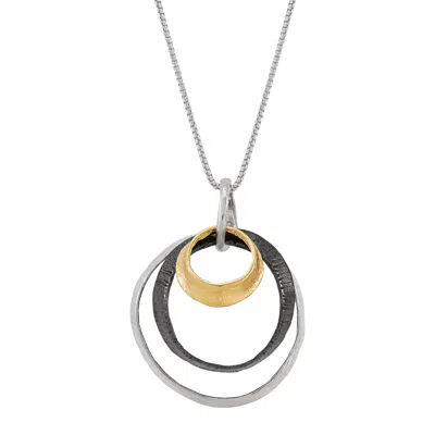 Silpada Melodrama' Sterling Silver With 14k Yellow Gold-plating Pendant, 18" In Multi