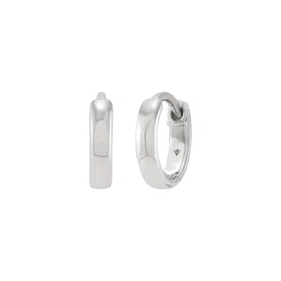 Silpada Mini Iconic' Sterling Silver Huggie Hoop Earrings In White