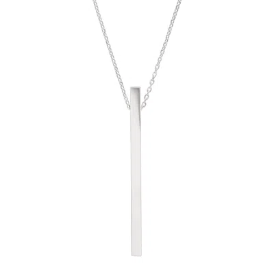 Silpada Minimalist' Vertical Bar Pendant In Sterling Silver, 28" + 2" In White