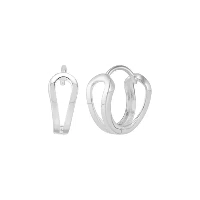 Silpada Modern Silhouette' Sterling Silver Huggie Hoop Earrings In White