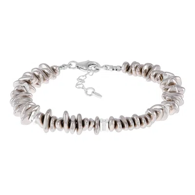 Silpada Moon Pebbles' Sterling Silver Hematite Bracelet, 7" + 1"