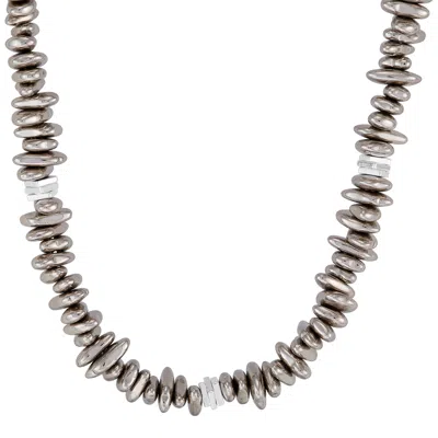 Silpada Moon Pebbles' Sterling Silver Hematite Necklace, 16" + 2"