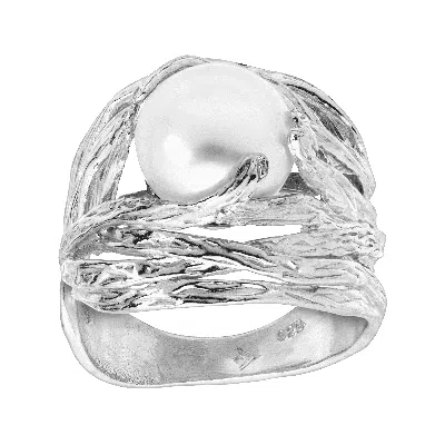 Silpada Nested Pearl' 9.5-10mm Freshwater Pearl Ring In Sterling Silver In Metallic