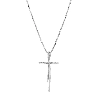 Silpada Organic Cross' Pendant Necklace In Sterling Silver, 18" + 2" In Gray