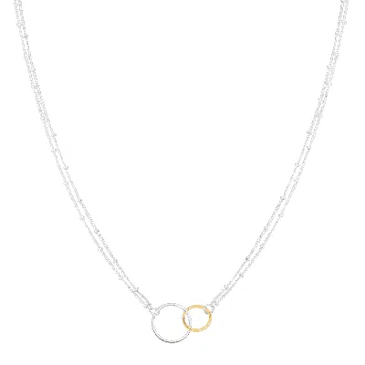 Silpada Pagosa' Circle Linking Necklace In Sterling Silver And 14k Gp, 18" + 2" In Multi