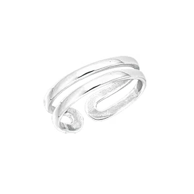 Silpada Parallel' Open Double-band Toe Ring In Sterling Silver In Metallic