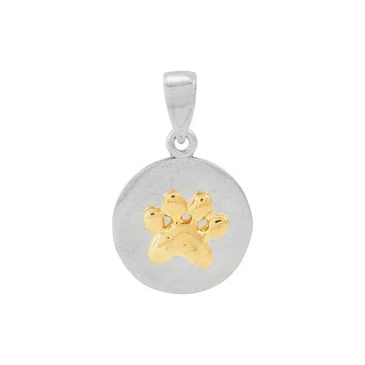 Silpada Paw Of Affection' Sterling Silver With 14k Yellow Gold Plating Charm In Multi