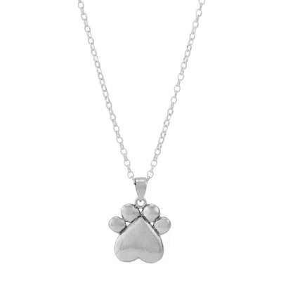 Silpada Paw Promise' Sterling Silver Pendant Necklace, 18" + 2" In Transparent