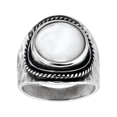 Silpada Pearlized' Natural Mother-of-pearl Ring In Sterling Silver In Metallic