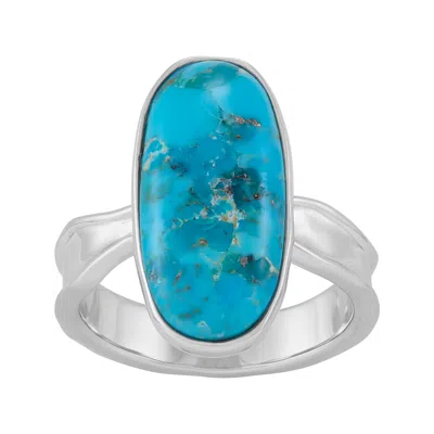 Silpada Picturesque' Sterling Silver Compressed Teal Turquoise Ring
