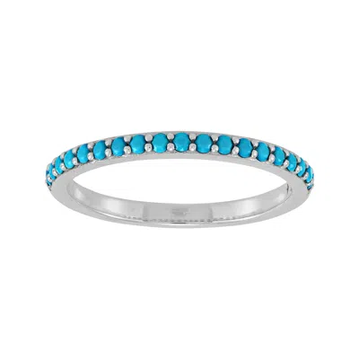 Silpada Polka Dot' Sterling Silver Teal Nano Crystal Ring In Blue
